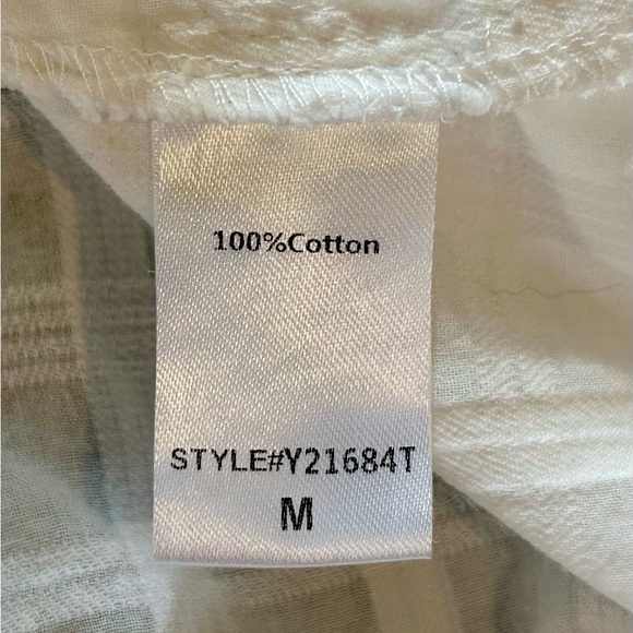 POMANDER PLACE Tuckernuck White Mini Carolina All Cotton Resort Caftan Sz Medium - Picture 10 of 12